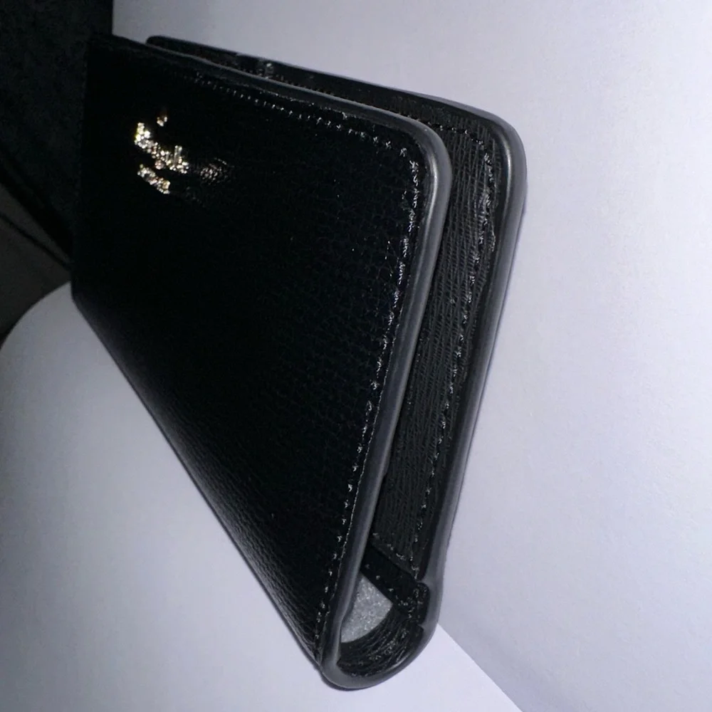 Kate Spade Black Refined Grain Leather Darcy Large Slim Bifold Wallet New w/ Tag - Picture 5 of 14